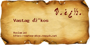 Vastag Ákos névjegykártya